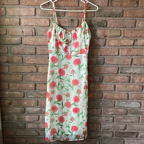 Commense Cream, Rose and Green Floral Dress XS NWT - Picture 2 of 16
